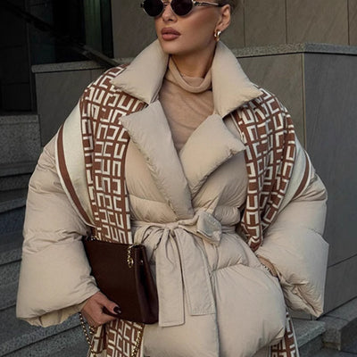 Chaqueta de Algodón con Cintura Controlada y Solapas de Encaje - Image 3