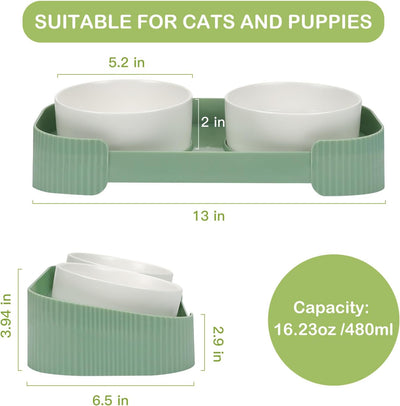Comederos Elevados para Gatos de Cerámica 15° Antivómito con Base Antideslizante - Image 10