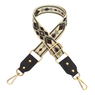 Correa Ajustable para Bolso Mensajero con Tejido Jacquard y Detalles en Cuero - Image 12