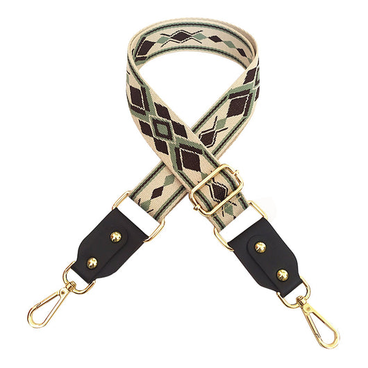 Correa Ajustable para Bolso Mensajero con Tejido Jacquard y Detalles en Cuero - Image 12