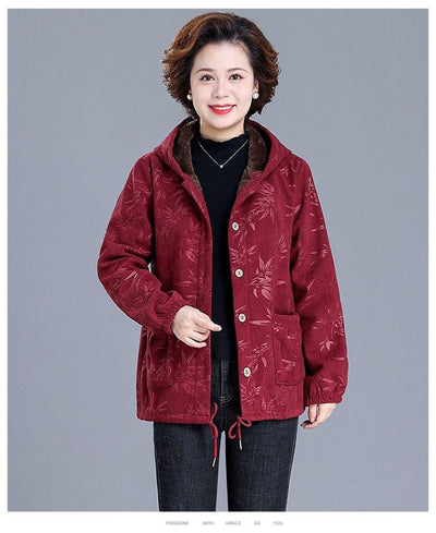 Abrigo Acolchado con Capucha para Mujer Madura - Chaqueta Térmica Forrada en Fleece - Image 29