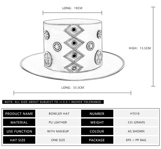 Sombrero Punk de Plataforma con Remaches para Actuaciones en Escena - Image 8