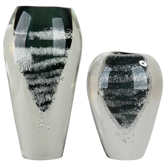 Jarrón de Cristal Elegante con Flores de Burbujas - Decoración Premium para Espacios de Lujo