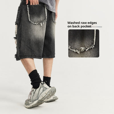 Shorts de Mezclilla Rotos Estilo Hip Hop Urbano - Image 3