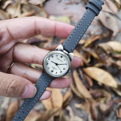 Reloj de Moda Gatito Bronce con Números para Estudiantes - Image 6