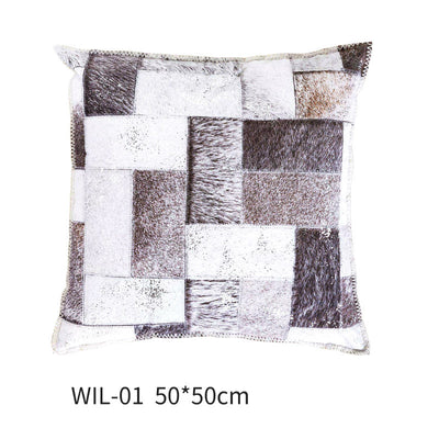 Almohada de Lana Artesanal Estilo Nórdico Moderno con Funda de Cuero Sintético - Image 6