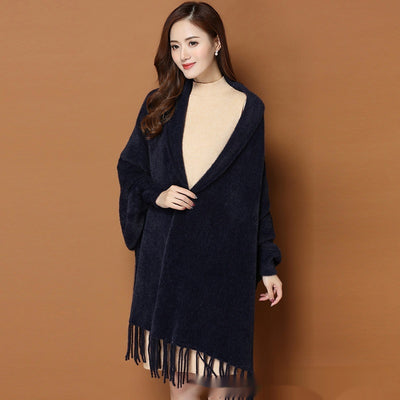 Chal Grueso de Invierno con Mangas de Visón Sintético - Bufanda Clásica para Mujer - Image 7