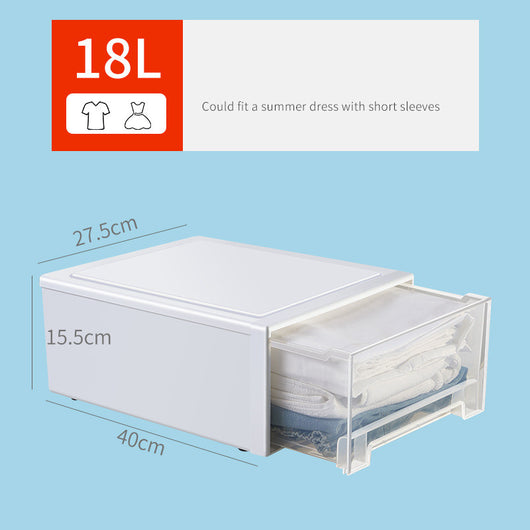 Caja Organizadora de Plástico Reforzado con Cajones y Tapa Transparente - Image 3