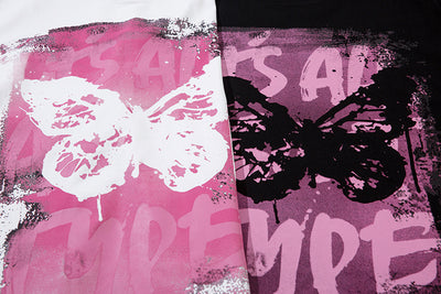 Playera Suelta con Estampado Mariposa Abstracto para Hombre - Image 15