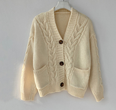 Cardigan Holgado Estilo Universitario para Mujer