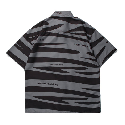 Camisa de Manga Corta con Estampado Personalidad para Hombre - Image 22