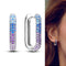 S925 Plateado Single Fashion Micro-Inlaid Zircon Earrings Geometric Square Earrings Personality Trendy Simple Female Earrings KTE071