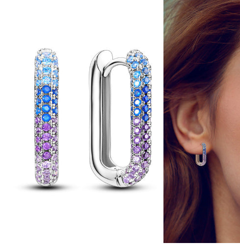 Aretes de Plata S925 con Zirconia Geométricos Cuadrados Minimalistas - Image 7