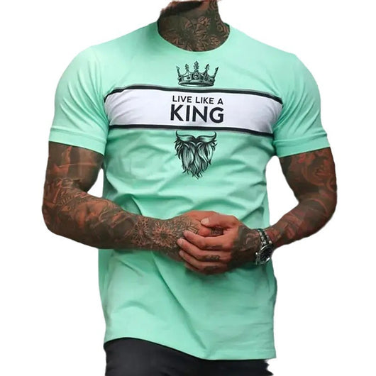 Camisa Casual Hombre Cuello Redondo Impresión 3D Digital Manga Corta - Image 3