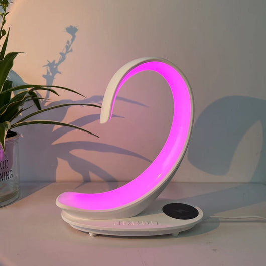Cargador Inalámbrico de Escritorio 3 en 1 con Parlante Bluetooth y Luz LED Cisne - Image 9