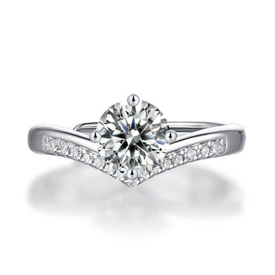 Anillo de Moissanita Princesa Corona 1 Quilate para Mujer - Image 5