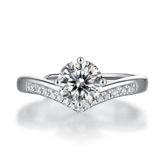 Anillo de Moissanita Princesa Corona 1 Quilate para Mujer - Image 5