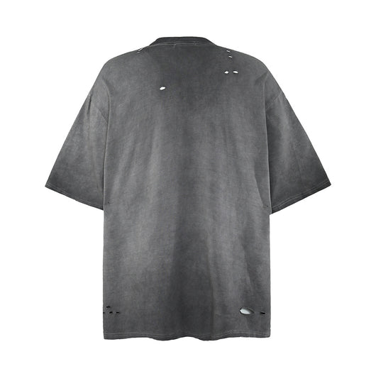 Camiseta Punk Desgastada de Manga Corta para Hombre - Image 4