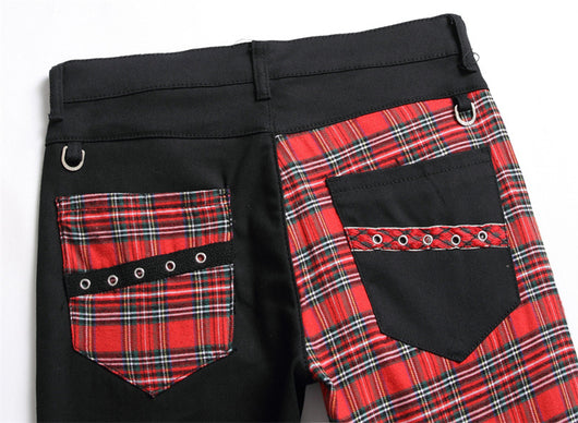 Jeans Rectos Hombre con Panel Colorblock Negro sin Estiramiento - Image 8