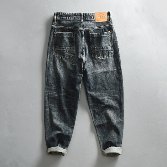 Pantalones Denim Azul Retro Efecto Desgastado para Hombre - Image 2