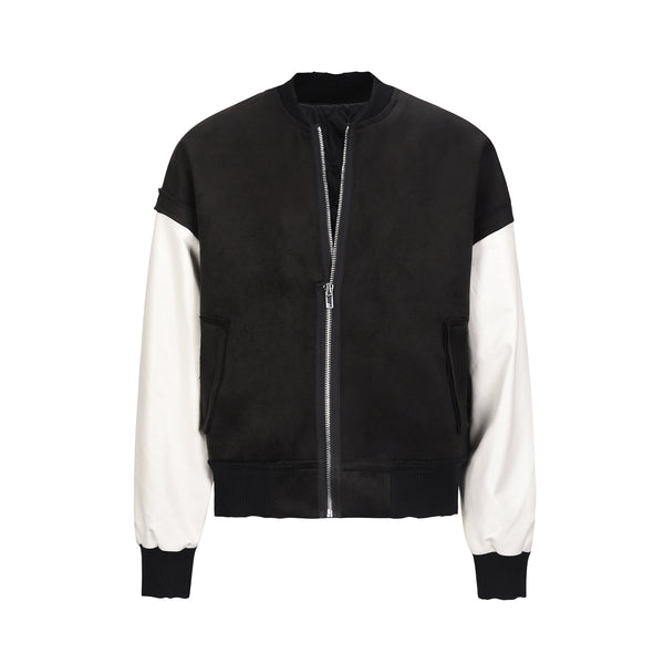 Chaqueta Retro de Patchwork Oversized con Contraste de Colores