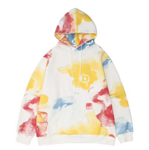Sudadera Hoodie Tie-Dye Estilo Callejero Japonés Manga Larga