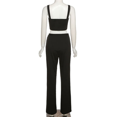 Conjunto de Pantalón Casual Cintura Alta con Top Tubo Encadenado - Image 17