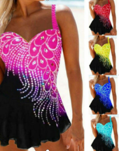 Traje de Baño Enterizo para Mujer con Falda Talla 5XL