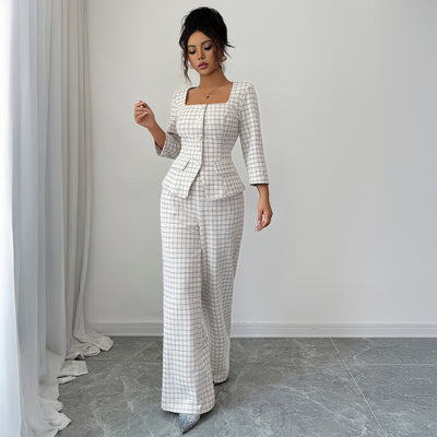 Conjunto Elegante de Camisa Manga Larga y Pantalón para Mujer - Image 2