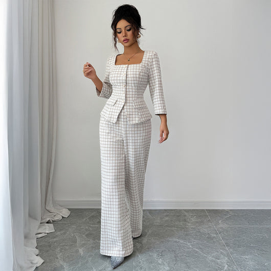 Conjunto Elegante de Camisa Manga Larga y Pantalón para Mujer - Image 2