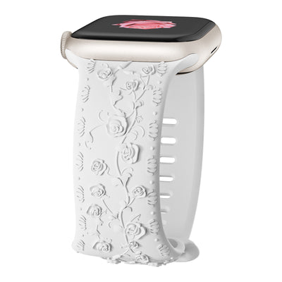 Correa de Reloj de Silicona con Diseño en Relieve Rosa - Image 5