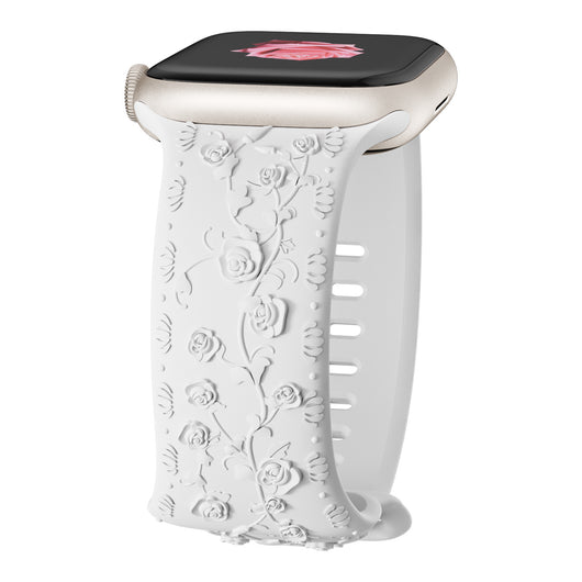 Correa de Reloj de Silicona con Diseño en Relieve Rosa - Image 5