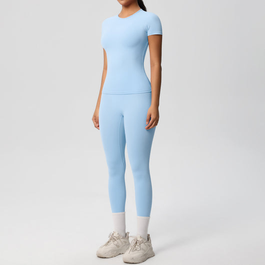 Conjunto Deportivo Mujer: Playera y Pantalón Yoga Cintura Alta - Image 3