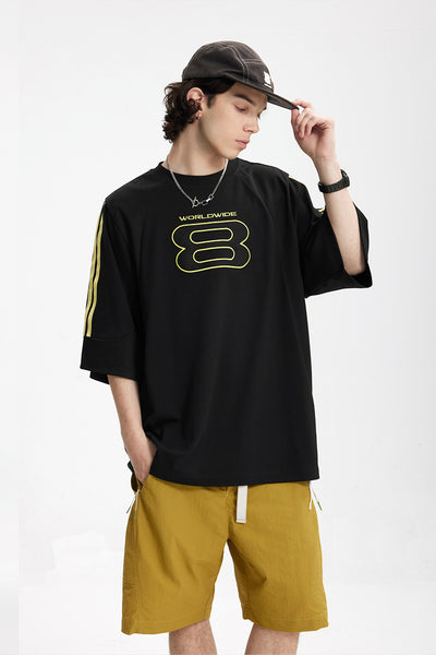 Camiseta Deportiva con Bordado Estilo Americano Oversize Manga Corta - Image 18