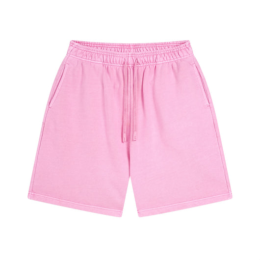 Shorts Deportivos de Algodón Puro Teñidos con Patrón Vintage Lavado - Image 5