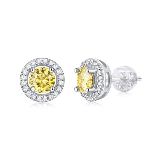 Aretes de Plata S925 con Moissanita - Diseño Dorado Clásico para Mujer - Image 2
