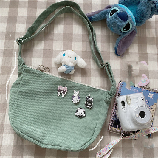 Bolsa Retro Vintage con Diseño de Dumpling - Bandolera de Pana con Asa Única - Image 34