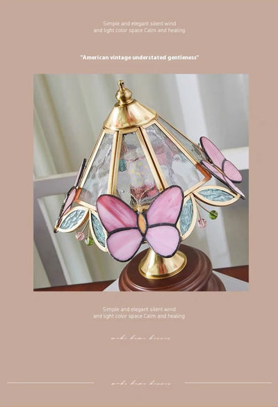 Lámpara de Mesa Mini Retro Mariposas y Flores en Vidrio - Image 12
