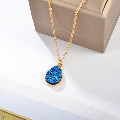 Collar Colgante de Cristal en Gota de Agua con Racimo Brillante - Image 12