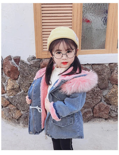 Chaqueta de Niña Denim con Forro de Terciopelo para Otoño e Invierno - Image 15