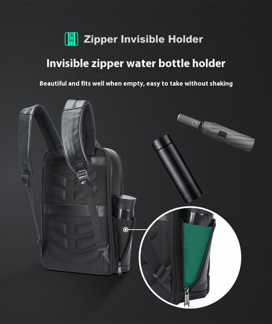 Mochila Ejecutiva de Cuero con Gran Capacidad y Múltiples Compartimentos - Image 16