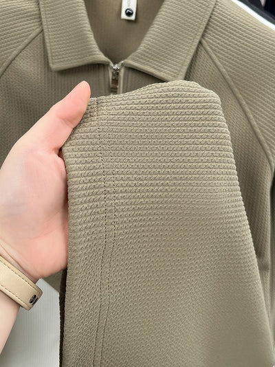 Polo Manga Larga con Textura Waffle y Cierre Medio - Estilo Americano - Image 13