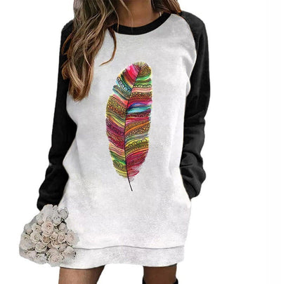 Vestido Suéter Holgado con Contraste de Colores y Bolsillos - Image 9