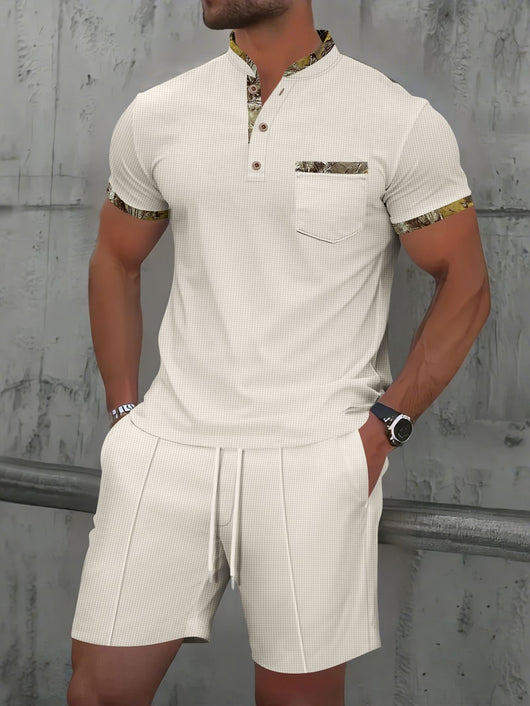 Polo Ejecutivo Textura Waffle con Cierre y Cuello Clásico - Image 39
