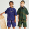Camiseta de Algodón Puro Estilo Retro Americano con Degradado para Niños y Niñas