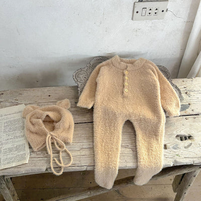 Pijama Enterizo Bebé Invierno Peluche Oso con Pies - Image 39