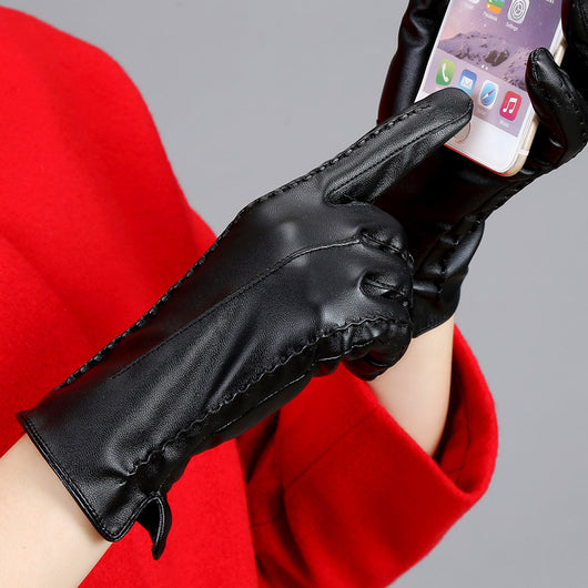 Guantes de Cuero para Mujer con Pantalla Táctil - Otoño e Invierno - Image 13