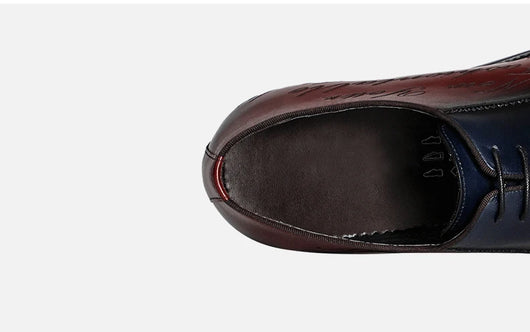 Zapatos Oxford de Cuero Genuino Talla Grande Hombre Punta Cuadrada Bicolor - Image 18