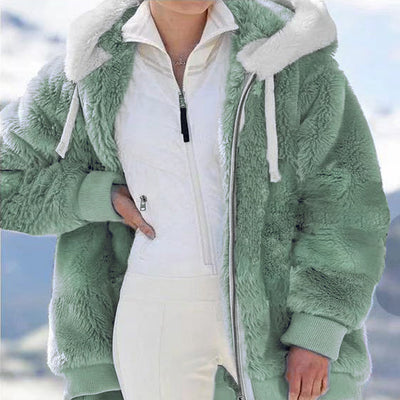 Abrigo Sudadera Deportiva Mujer con Capucha y Cierre - Invierno Cálido - Image 3