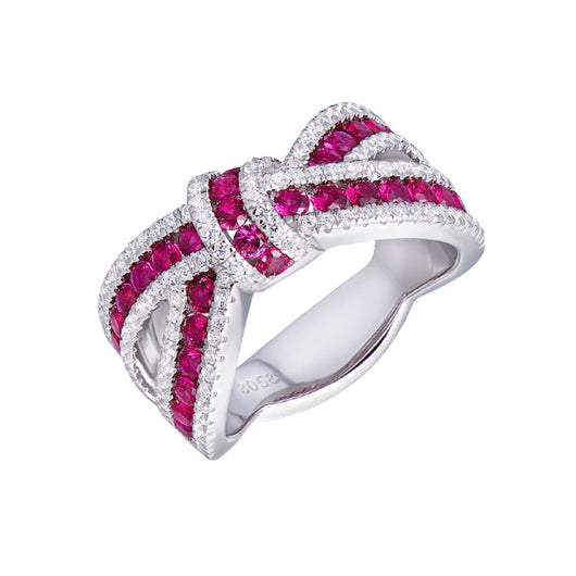 Anillo de Diamante con Lazo Tridimensional Ruby - Lujo Minimalista - Image 8